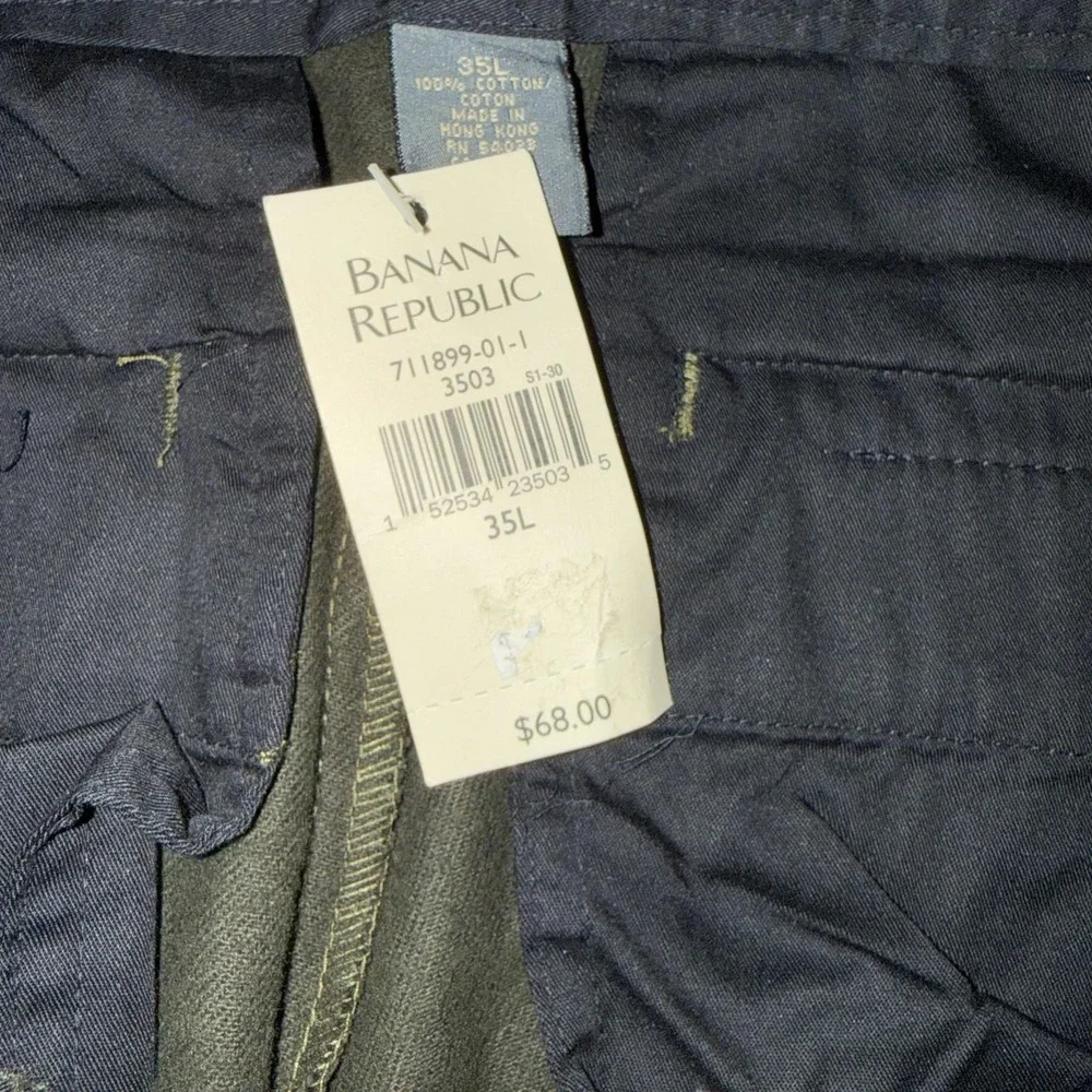 Banana Republic Chino Pants Mens 35x34 Green Cotton Straight Leg 5-Pocket Casual